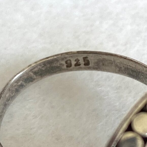 Sterling Silver 925 Round Domed Hollow Scrollwork Adjustable Ring Sz 8.25 - 9.5 - Picture 8 of 16